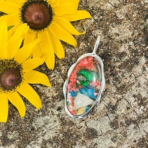 Oyster Turquoise 925 Sterling Silver Pendant